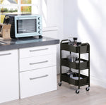 3-Tier Delicate Compact Rolling Metal Storage Organizer - Mobile Utility Cart Kitchen/Under Desk Cart with Caster Wheels