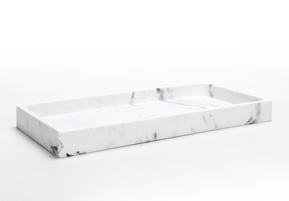 Jewelry Organizer Resin Tray, Bathroom Kitchen Dresser Vanity Tray Dish Ring Cosmetic Organizer for Candle Perfume Soap Shampoo Small Plant Home Decor