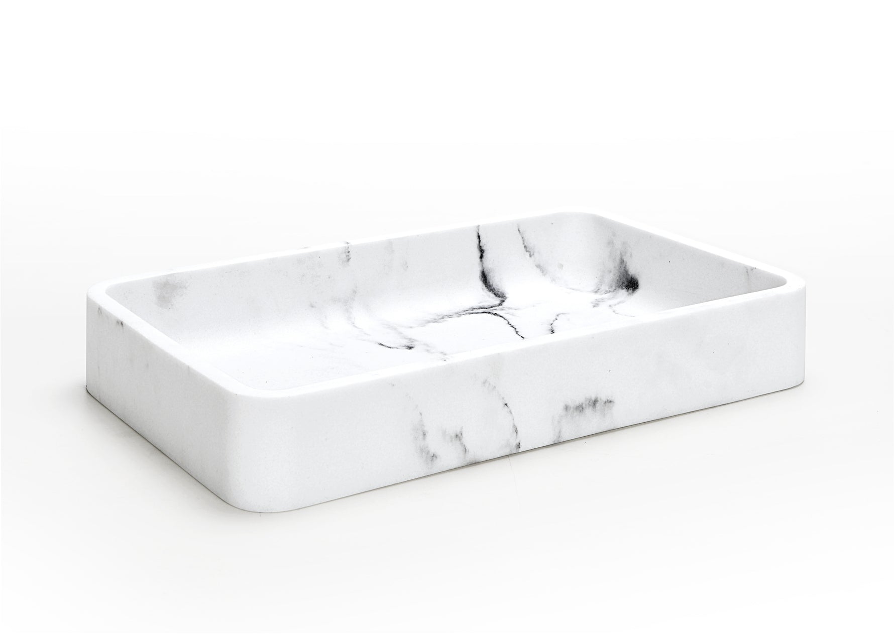 Jewelry Organizer Resin Tray, Bathroom Kitchen Dresser Vanity Tray Dish Ring Cosmetic Organizer for Candle Perfume Soap Shampoo Small Plant Home Decor