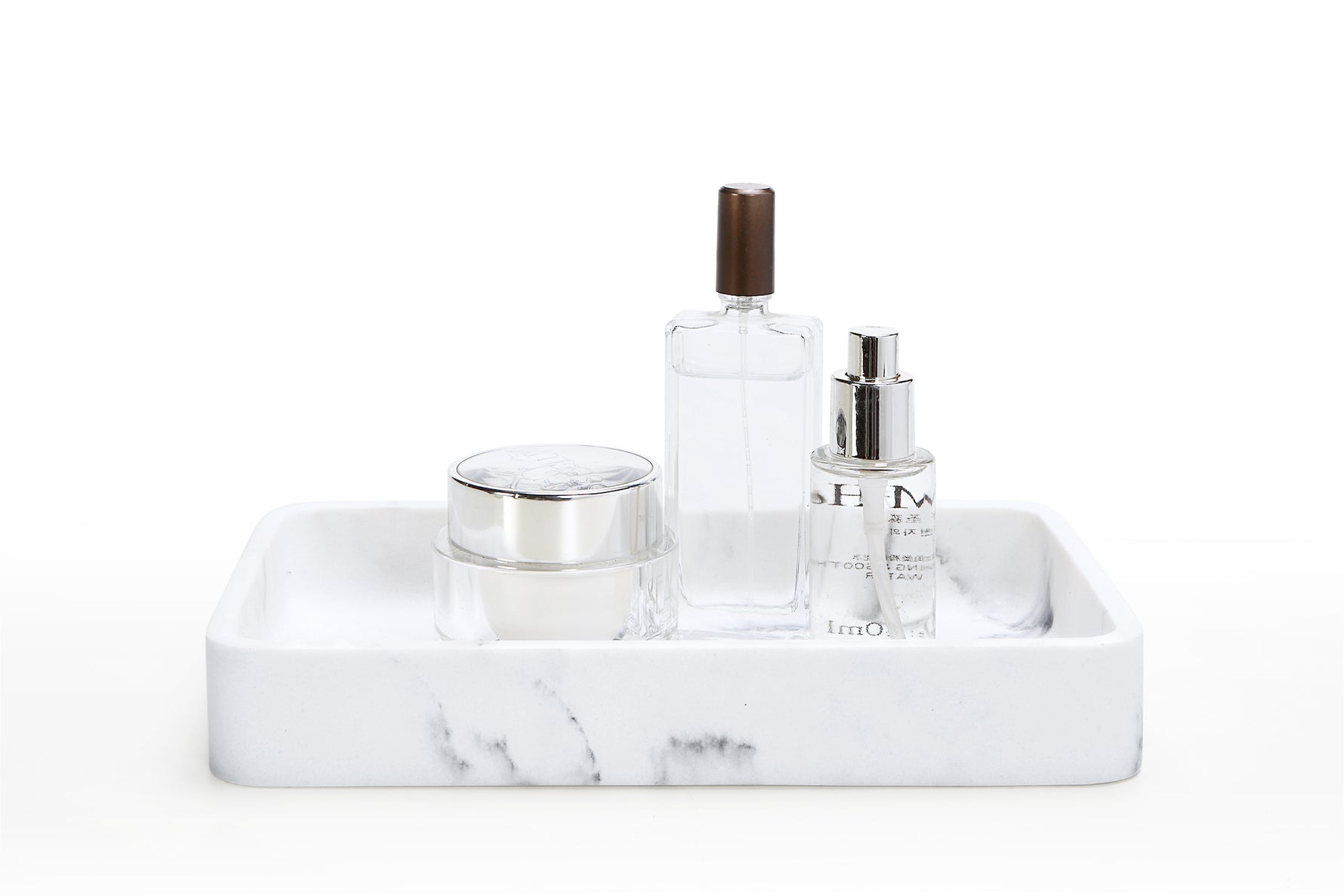 Jewelry Organizer Resin Tray, Bathroom Kitchen Dresser Vanity Tray Dish Ring Cosmetic Organizer for Candle Perfume Soap Shampoo Small Plant Home Decor