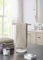 Elite Heavy Weight Countertop Hand Towel Rack and Accessories Jewelry Stand (Satin Nickel, Stainless Steel Base)