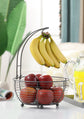 Tabletop Wire Fruit Basket Bowl Stand with Banana Hanger