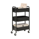 3-Tier Delicate Compact Rolling Metal Storage Organizer - Mobile Utility Cart Kitchen/Under Desk Cart with Caster Wheels