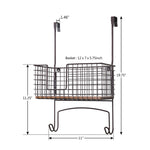 Metal Mall Mount/Over The Door Ironing Board Holder with Large Storage Basket