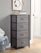 Vertical Dresser Storage Tower - Sturdy Steel Frame, Wood Top, Easy Pull Fabric Bins - Organizer Unit for Bedroom, Hallway, Entryway, Closets - Textured Print - 4 Drawers