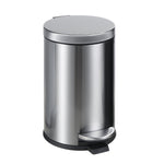 4.5 Liter / 1.2 Gallon Round Trash Can with Plastic Inner Bucket; Bathroom, Office, Kitchen and Bedroom Step On and Slow Close